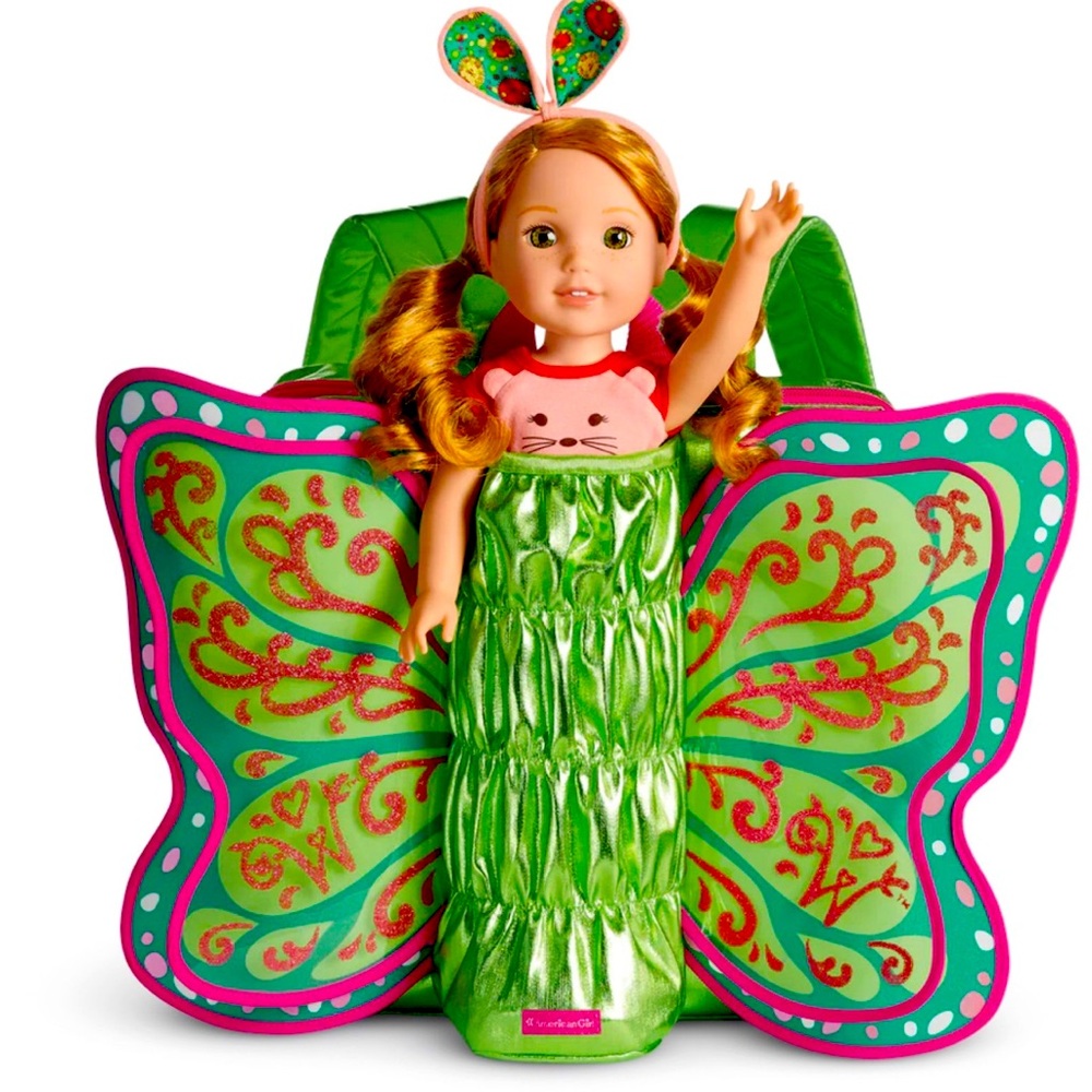 AMERICAN GIRL FLUTTER WINGS DOLL CARRIER (BUTTERFLY BACKPACK) FOR WELLIE WISHERS